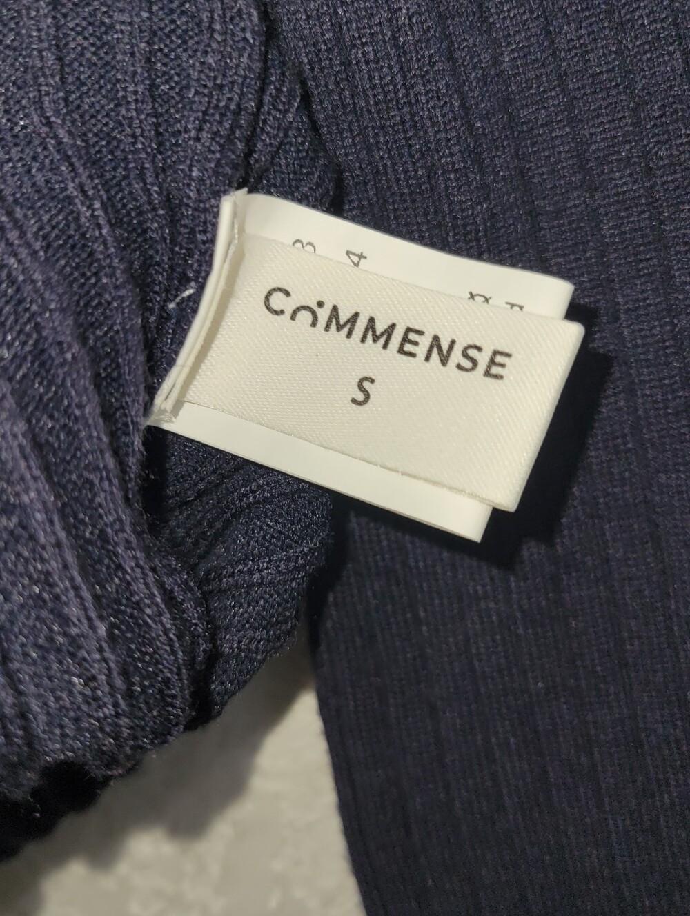 Commense Navy Ribbed Cardigan with Gold Buttons - Picture 3 of 10